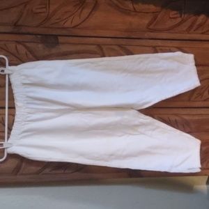 Drawstrings White Cotton Pants